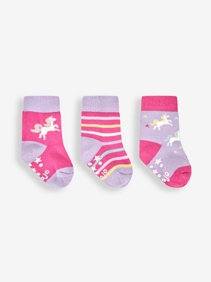Fuchsia 3-Pack Extra Thick Unicorn Socks (800971) | $16