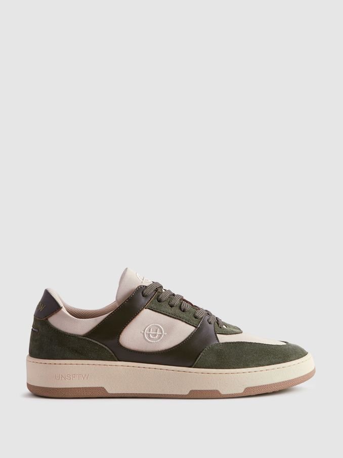 Unseen Leather Suede Noirmont Trainers in Khaki/Taupe (813577) | €120