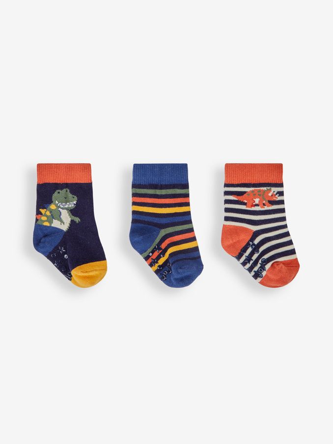 Navy 3-Pack Dinosaur Socks (831849) | $7