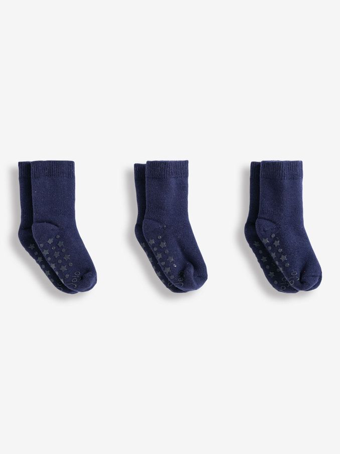 Navy Blue 3-Pack Extra Thick Socks (83N450) | $18