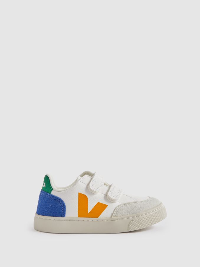 Veja Small V-12 Velcro Trainers in White Multi (846999) | CHF 125