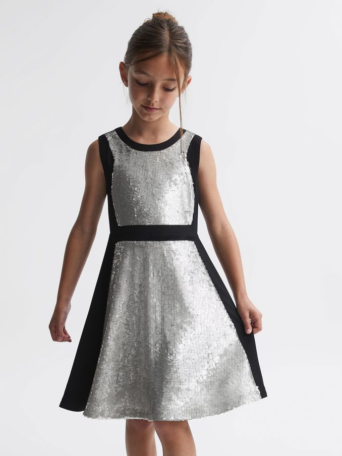 9-14 yrs Relaxed Fit Sequin Dress in Black (851548) | €28