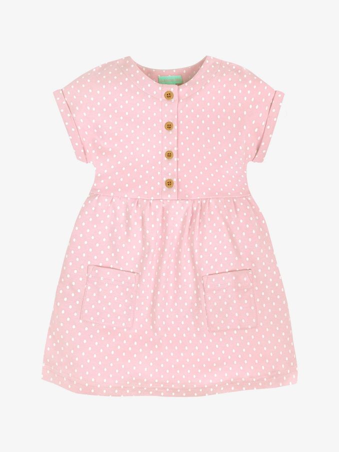 Pink Spot Button Front Dress (860589) | $17