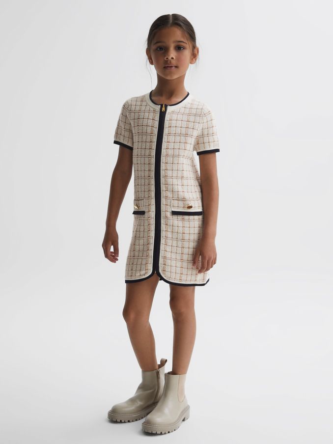 9-14 yrs Twill Short Sleeve Dress in Pink (864054) | AED280