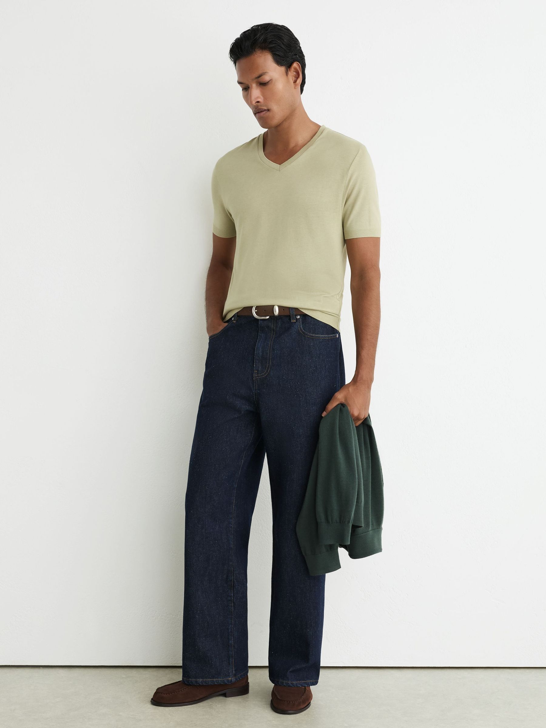 Vert - Regular Cotton-modal V-neck Tailored-fit T-shirt