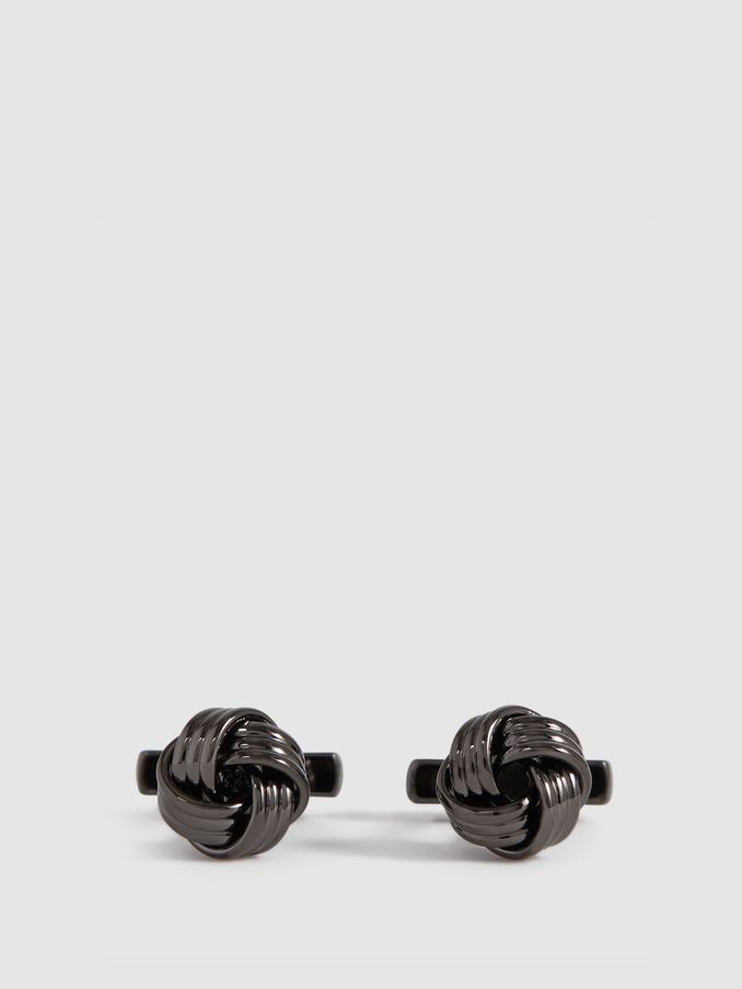 Knot Cufflinks in Gunmetal (878693) | $120