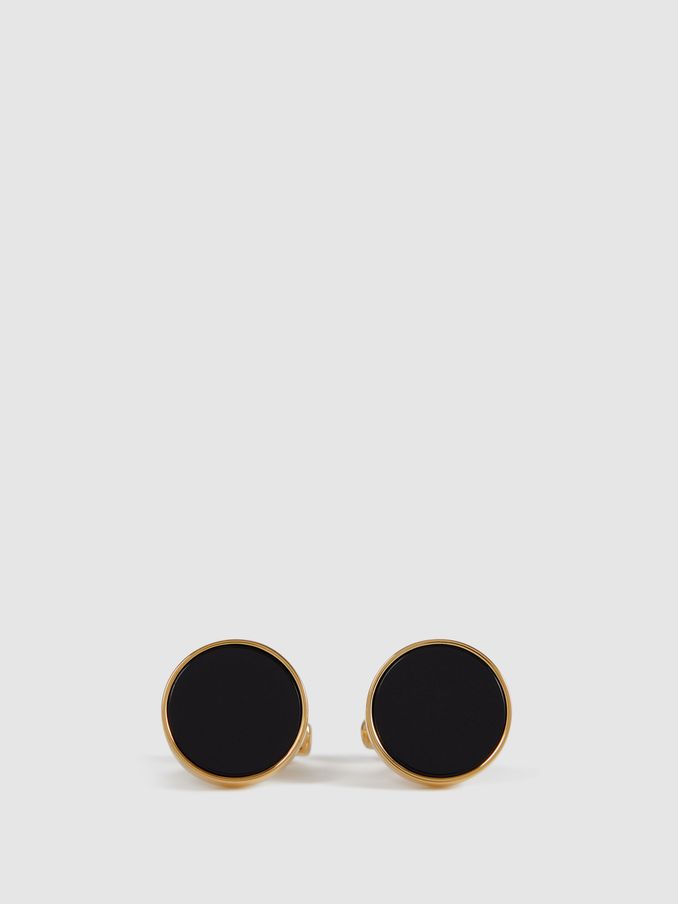 Round Onyx Cufflinks in Gold (881414) | €85