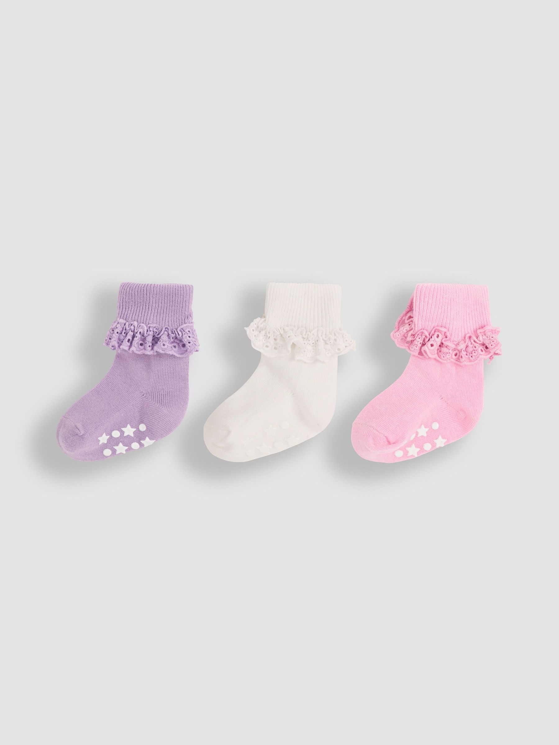 Lilac Pastel 3-Pack Frilly Socks (887422) | $16