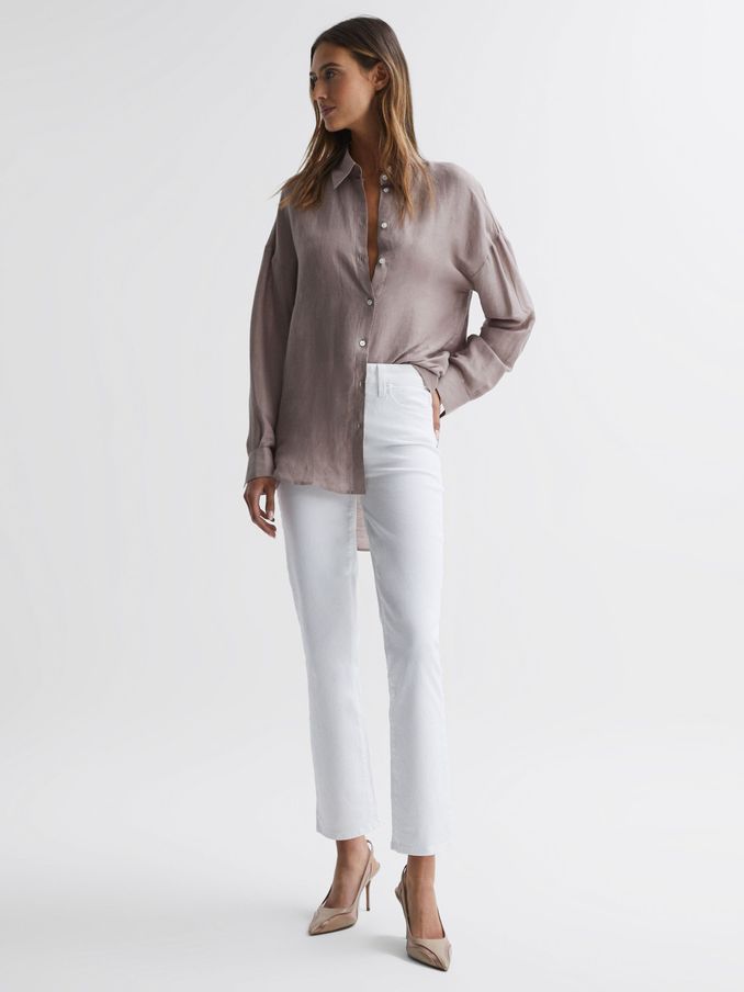 Paige Straight Leg High Rise Jeans in Crisp White (930928) | US$390