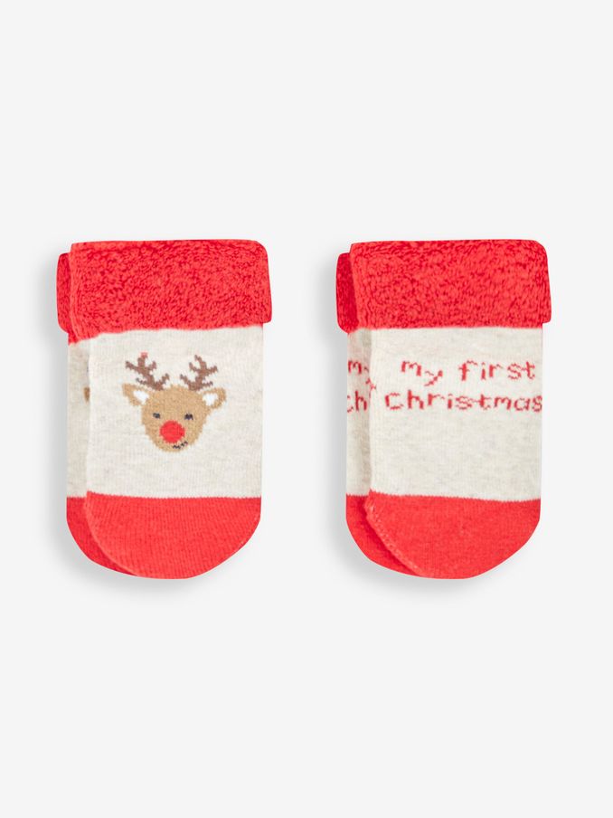 Red My First Christmas 2-Pack Baby Socks (942113) | $5