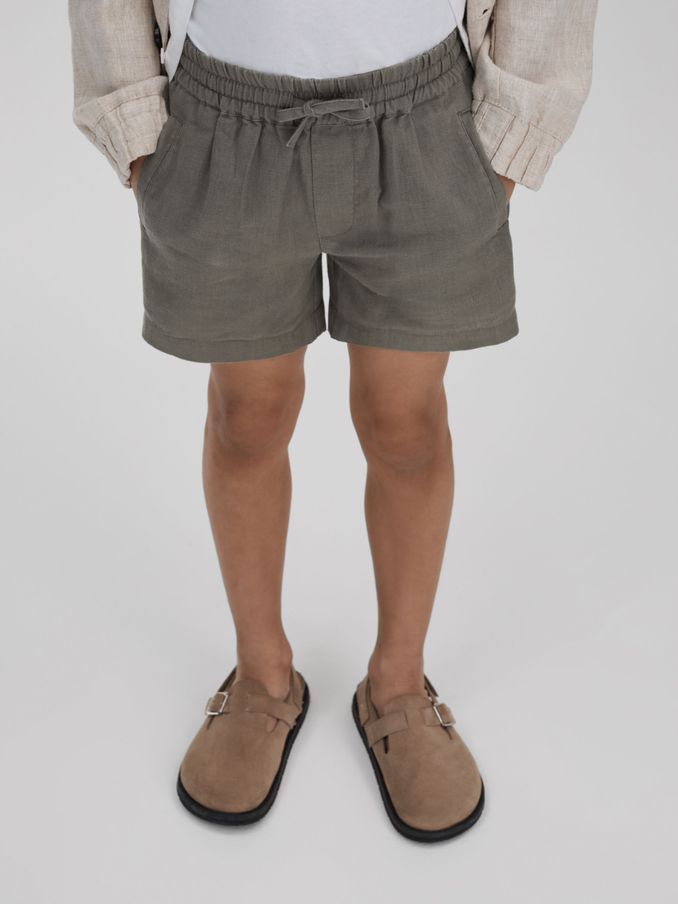 Senior Linen Drawstring Shorts in Khaki (947080) | €21