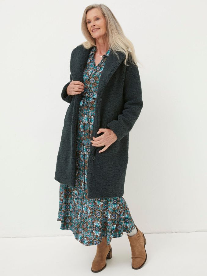 Green Mylah Teddy Longline Coat (951613) | €70