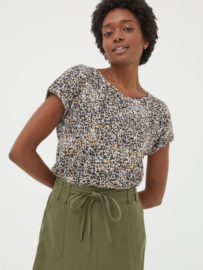 Ivy Natural Dappled Spot Linen T-Shirt (951898) | $36