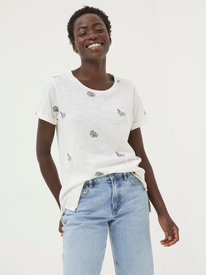 Natural Floral Embroidered T-Shirt (952053) | €24