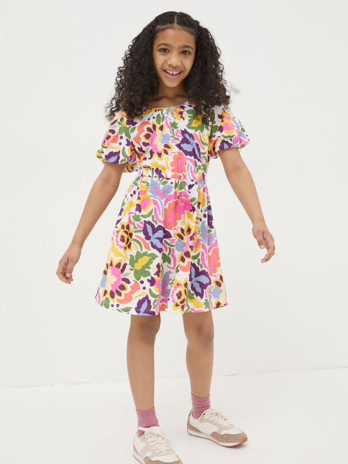 Pink Art Floral Jersey Printed Dress (952323) | $24
