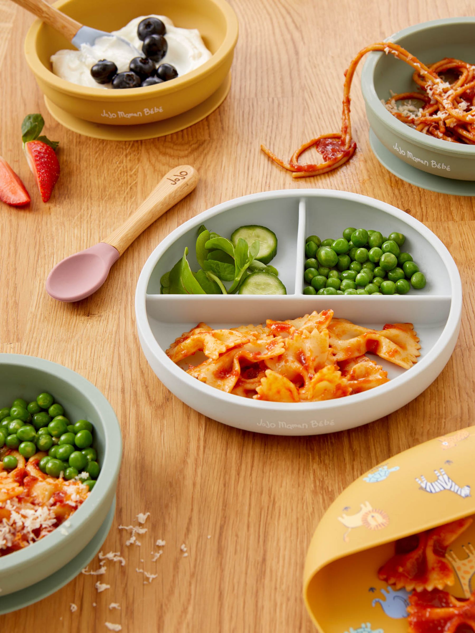 Grey Silicone Suction Divided Plate (955474) | $21