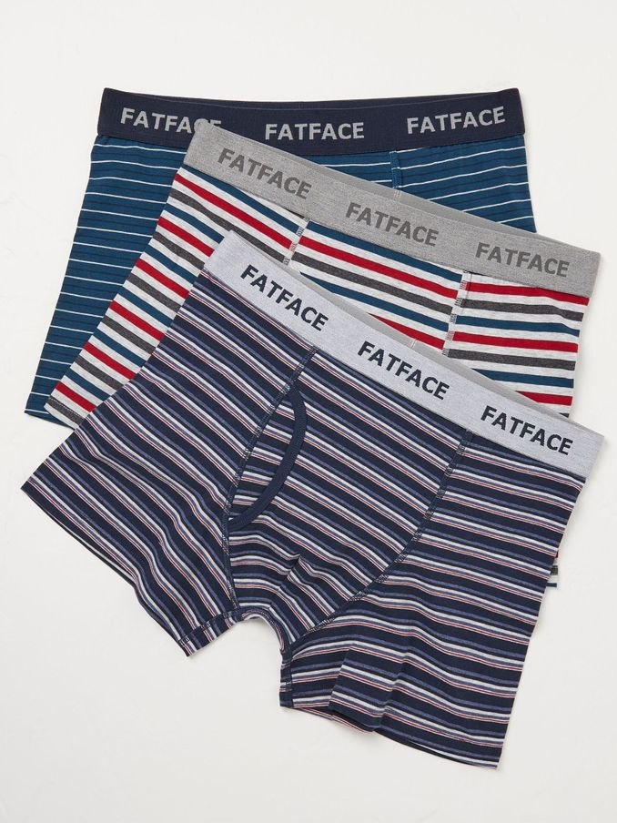 Chesil Blue Stripe Cotton Boxers 3 Pack (958203) | €23