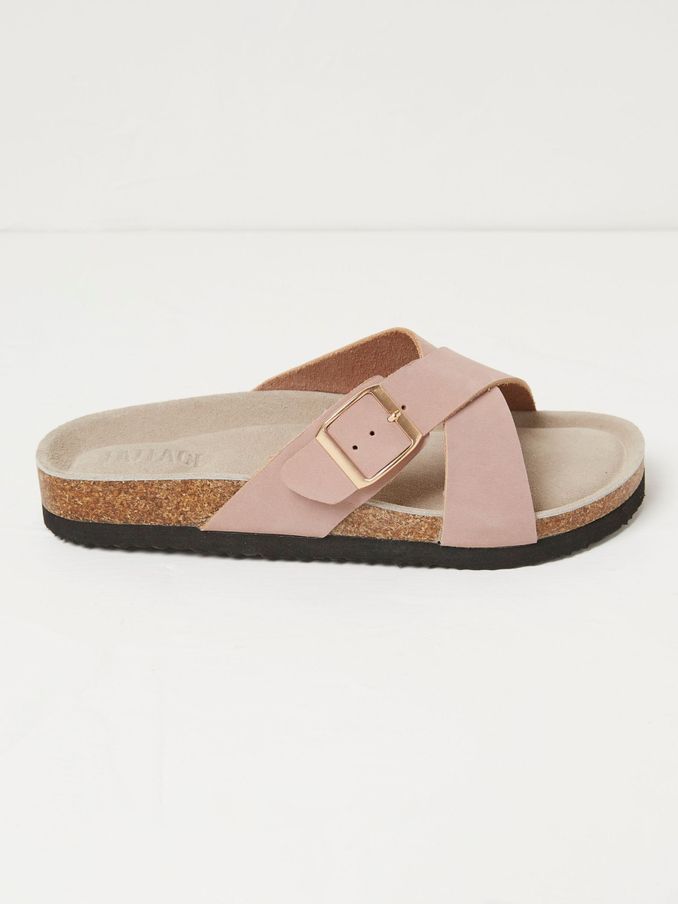 Lois Pink Cross-Over Footbed Sandals (958955) | €25