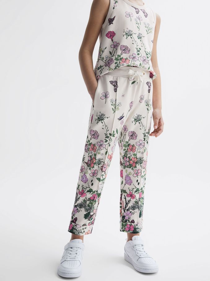 4-9 yrs Floral Print Drawstring Joggers in Pink Print (960511) | AED111