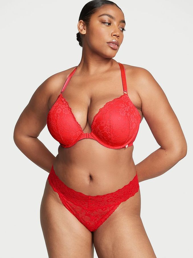 Lipstick Red Lace Up Thong Knickers (972128) | €10.50