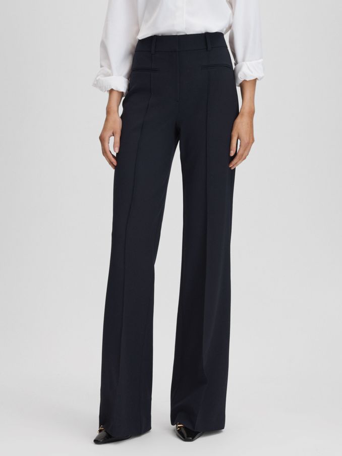 Mame Kurogouchi / Back String Cotton Flare Trousers ( BLACK