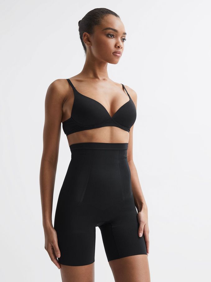 Spanx Shapewear High Rise Mid-Thigh Shorts in Black (983579) | US$120