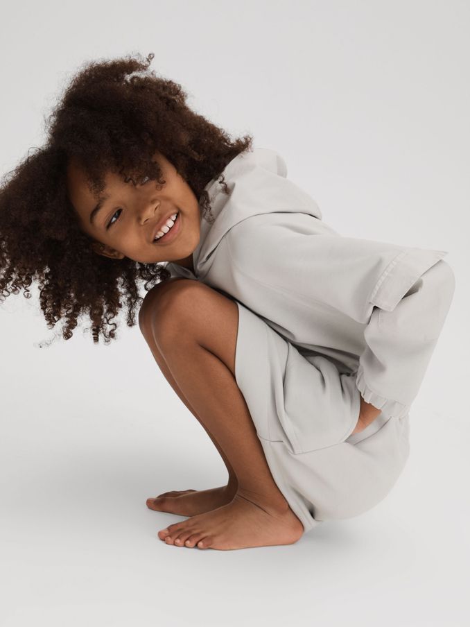 9-13 yrs Hybrid Jersey Hooded Dress in Grey (990398) | €47