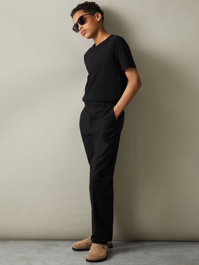 9-13 yrs Slim Fit Tapered Chinos in Black (990779) | US$65