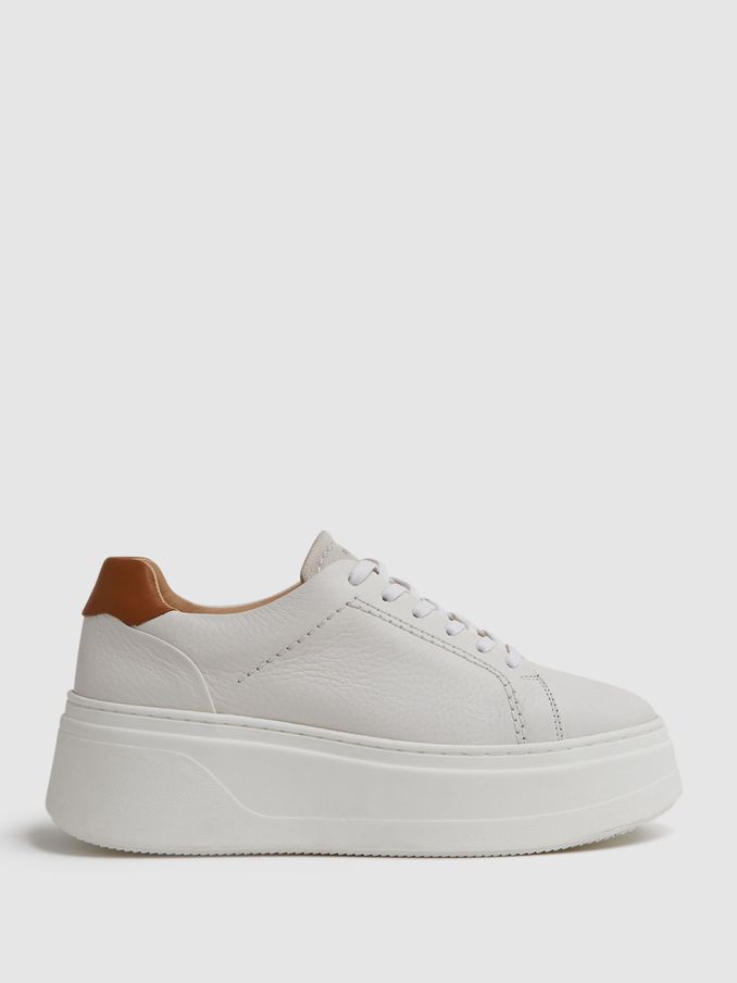 Chunky Leather Trainers in White (991223) | €139