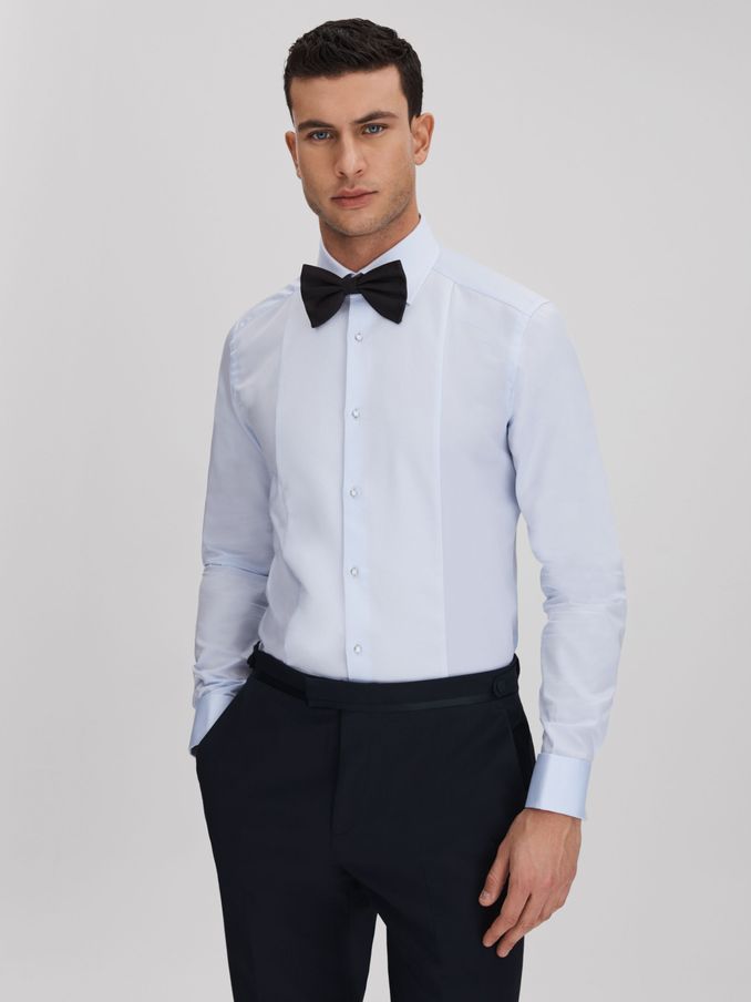 Cotton Marcella Tuxedo Shirt in Soft Blue (996256) | €83