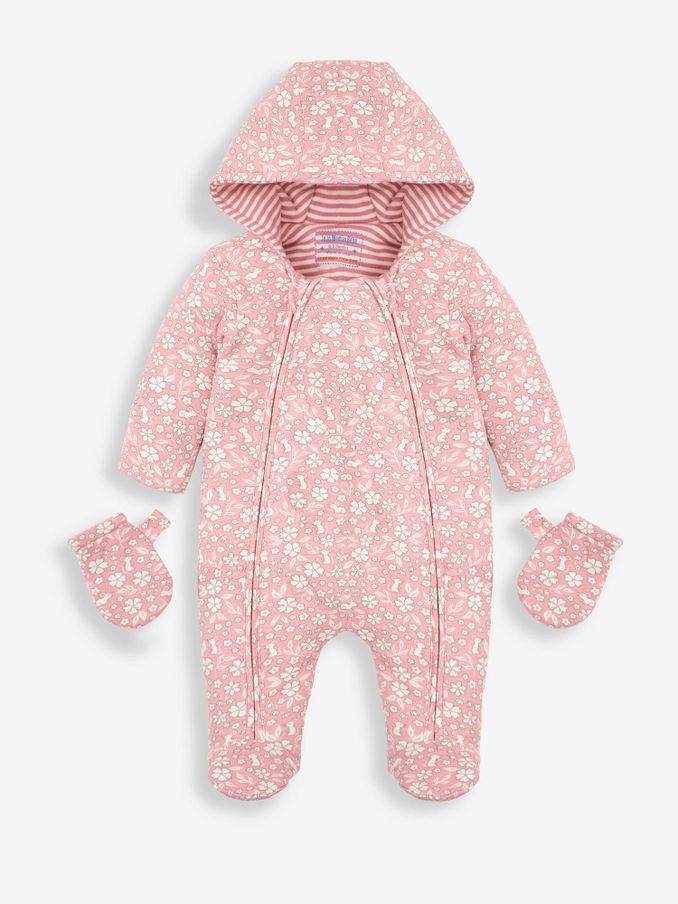 Pink Mouse Print Cosy Pramsuit (9DN637) | $63