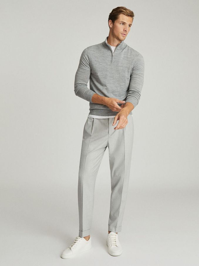 Pleat Front Trousers in Soft Grey (A05623) | €113