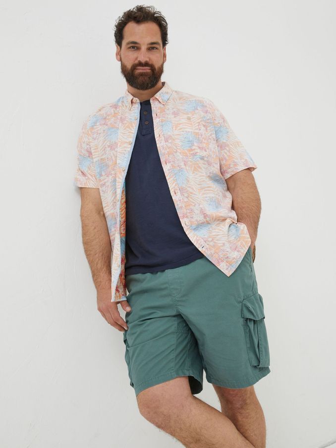 Orange Fently Palm Print Shirt (A81995) | €34