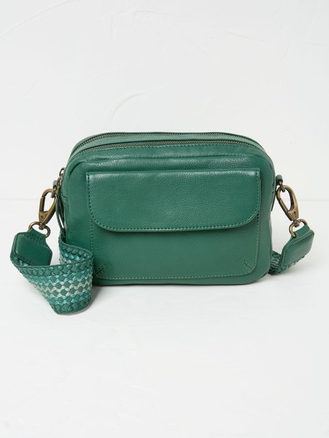 Oslo Bright Green Camera Bag with Ornate Strap (AA2315) | €99