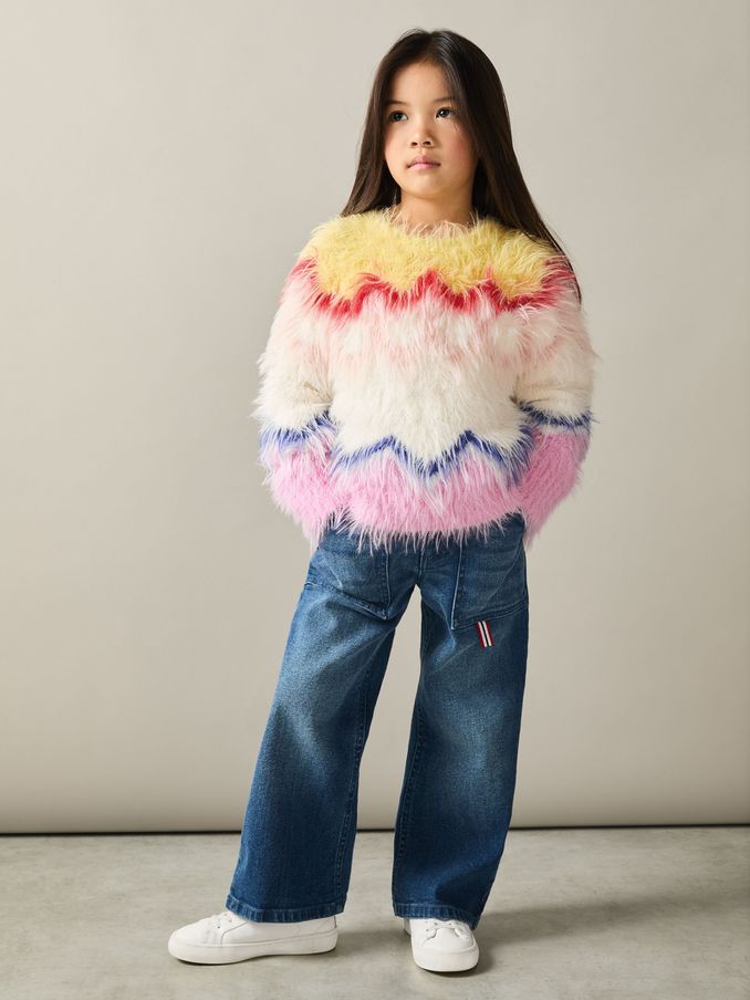 4-9 yrs Fluffy Jumper in Multi (AA3648) | €28