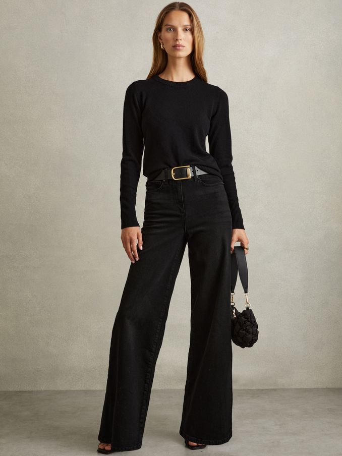 Palazzo Jeans in Black (AA3665) | US$285