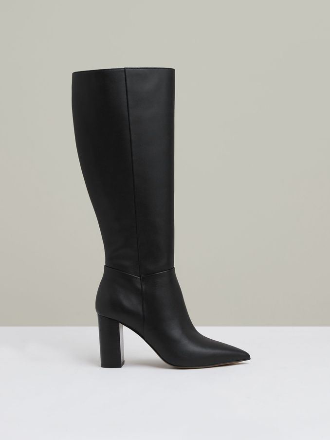 Block Heel Knee High Boots in Black (AA3673) | €495
