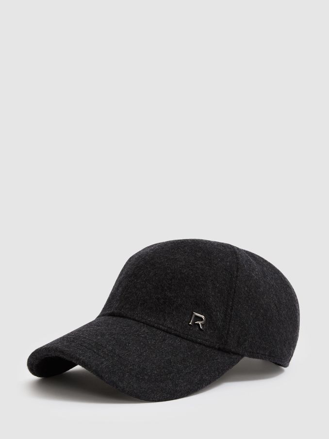 Wool-Blend Brushed Felt Cap in Charcoal/Black Oxy (AA3759) | €51