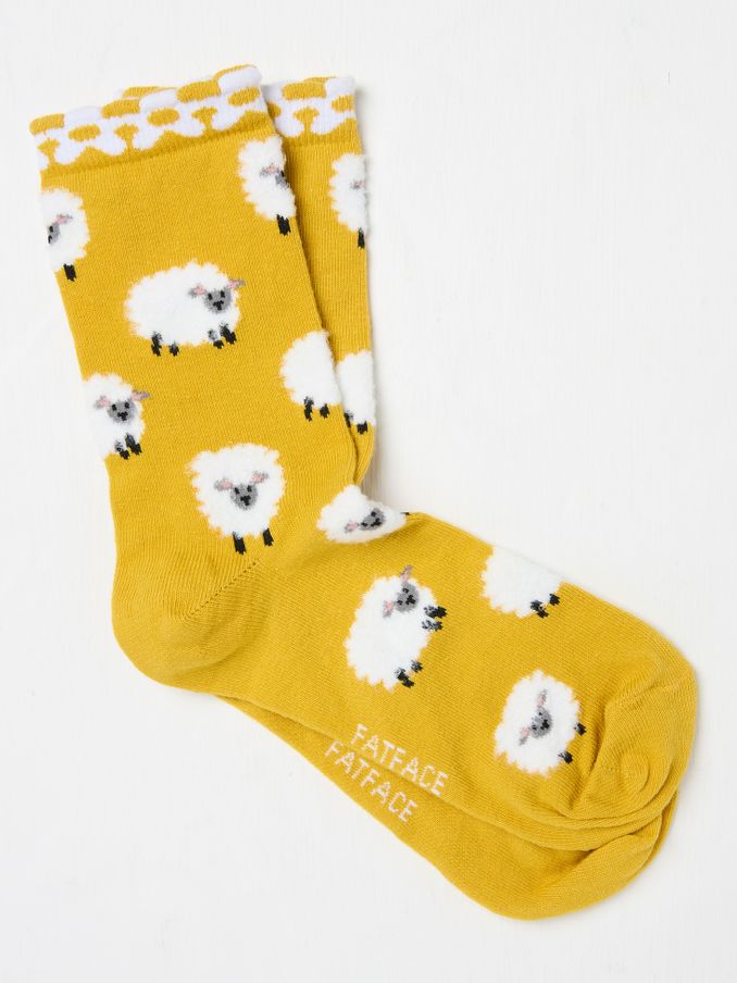 Yellow Fluffy Sheep Women's Socks (AA4139) | $10