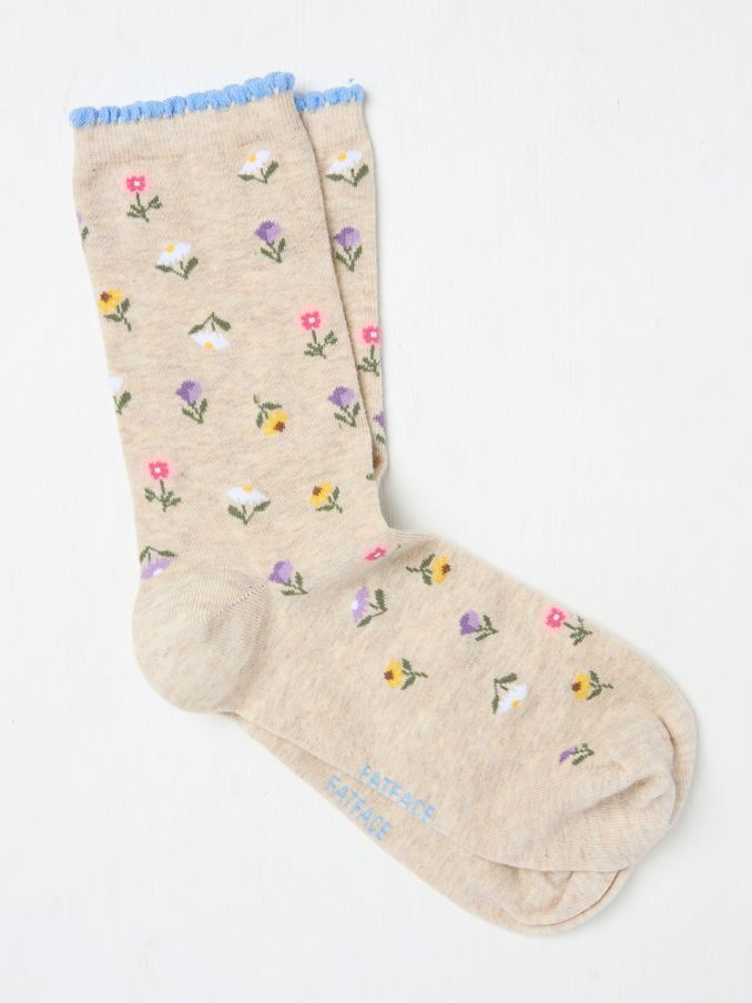 Natural Floral Women's Socks (AA4149) | $10