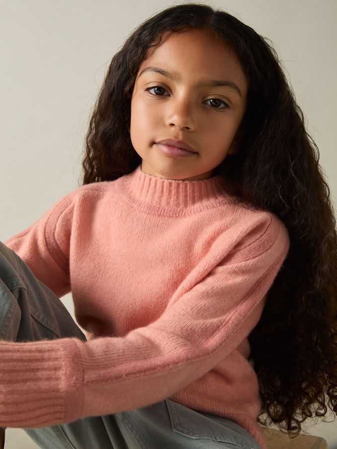 9-13 yrs Contrast Jumper with Wool in Pink (AA6702) | US$48