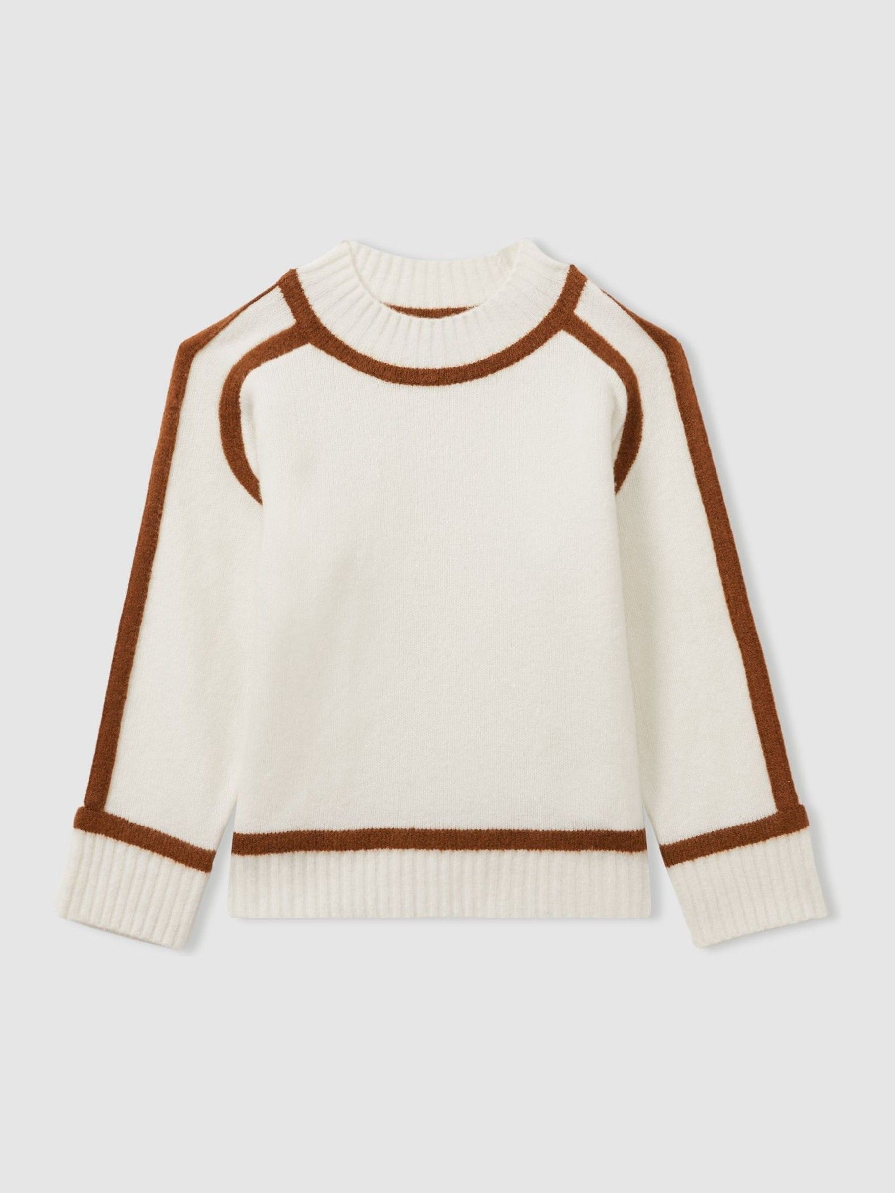 13-14 yrs Contrast Jumper with Wool in Ivory (AA6703) | US$45