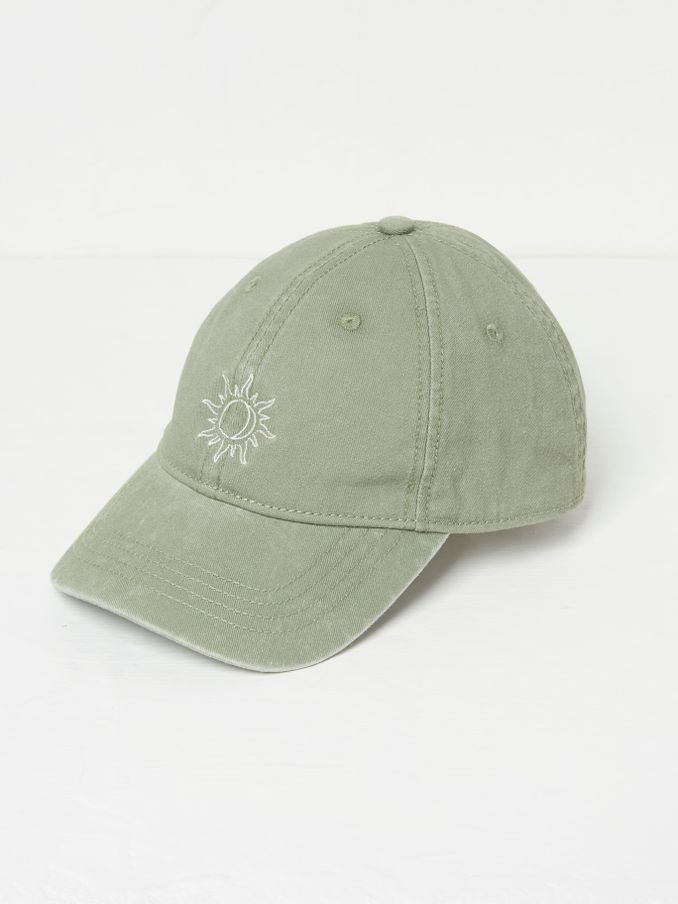 Green Embroidered Sun 100% Cotton Cap (AA7130) | $28
