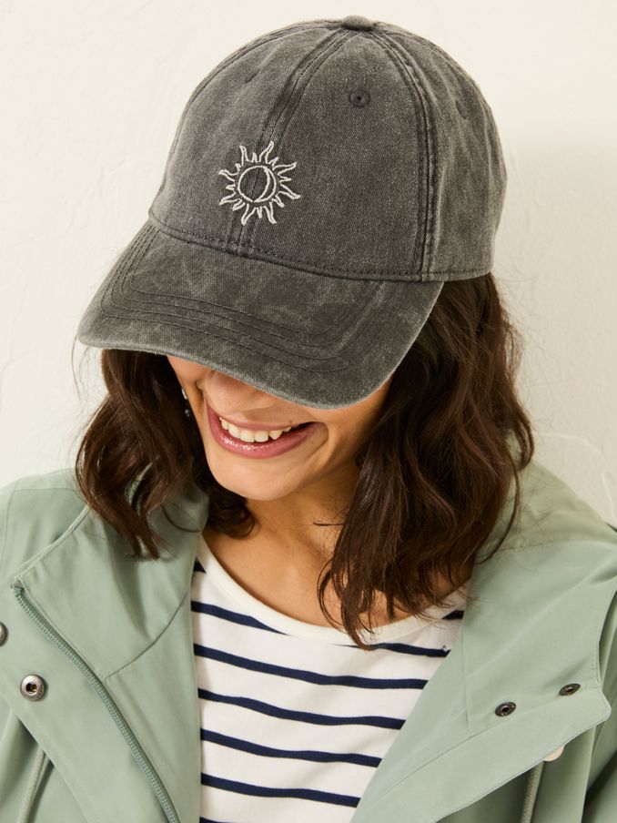 Grey Embroidered Sun 100% Cotton Cap (AA7132) | €23.50