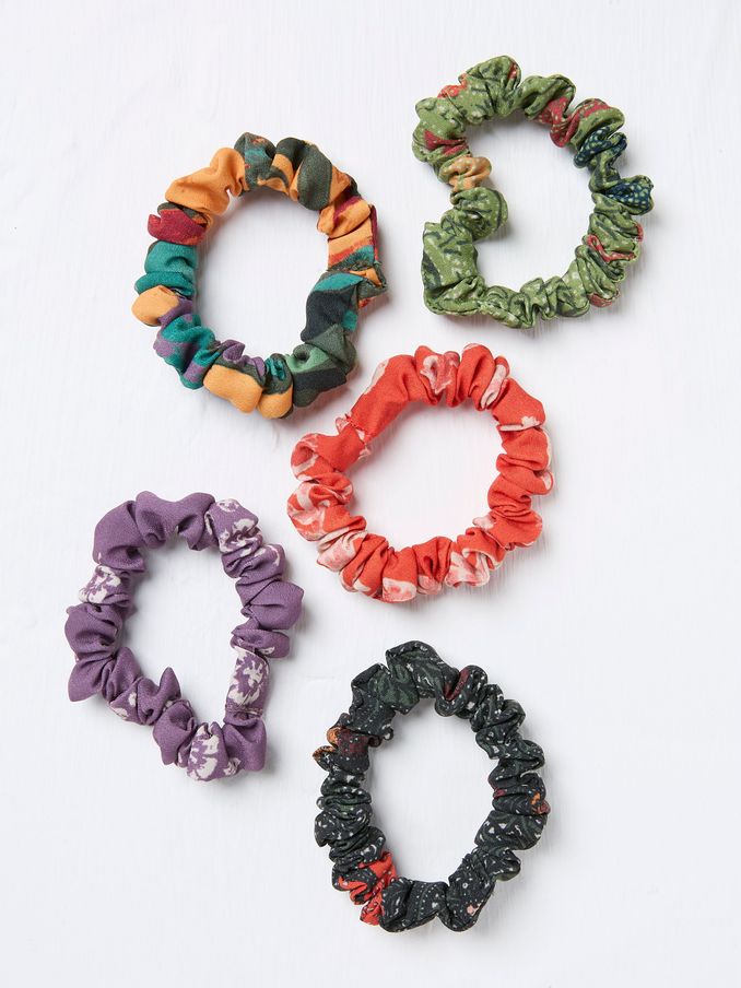 Green Wilding Print Scrunchies 5 Pack (AA7171) | $16