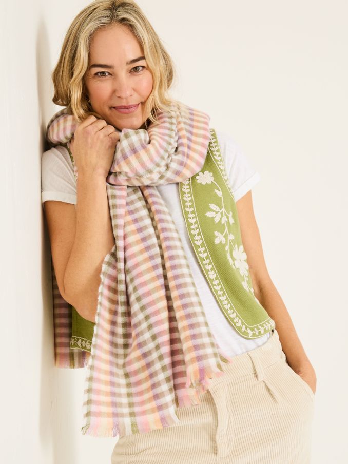 Multi Bea Gingham Scarf (AA7243) | $54