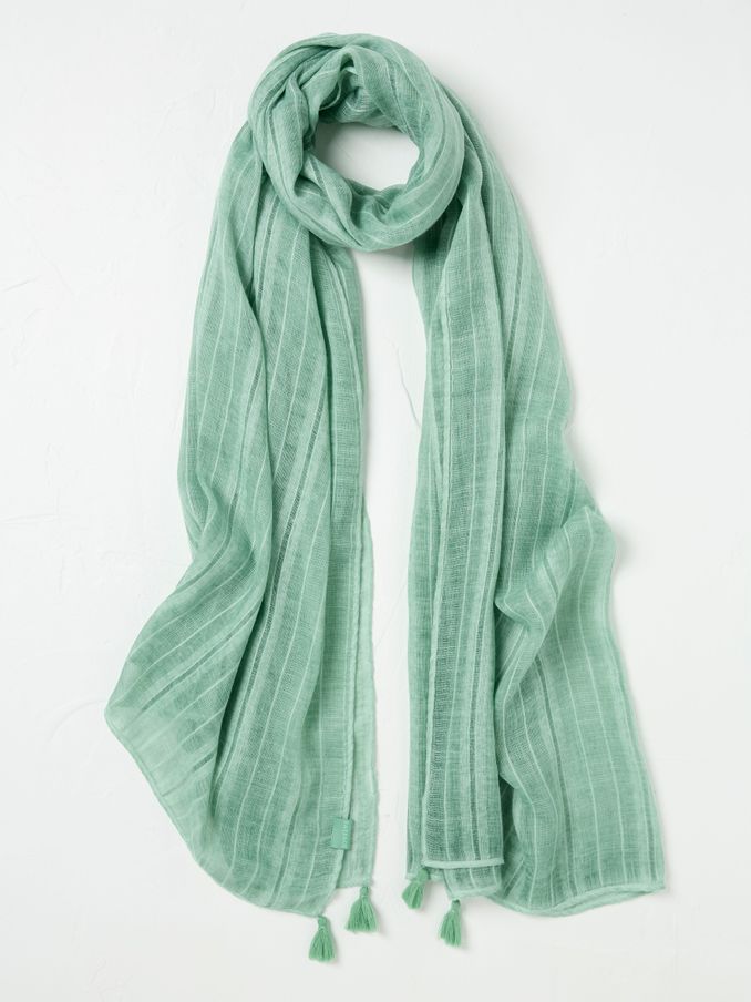 Green Haze Semi Plain Lightweight Scarf (AA7246) | $34