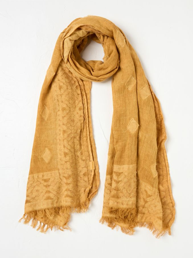 Mustard Yellow Jaquard Scarf (AA7249) | $38