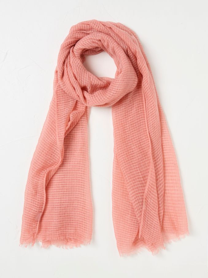 Coral Pink Semi Plain Lightweight Scarf (AA7254) | €29