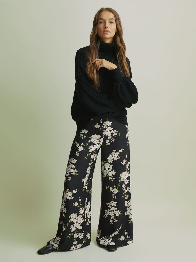 Florere High Rise Wide Leg Trousers in Black (AB1727) | €97